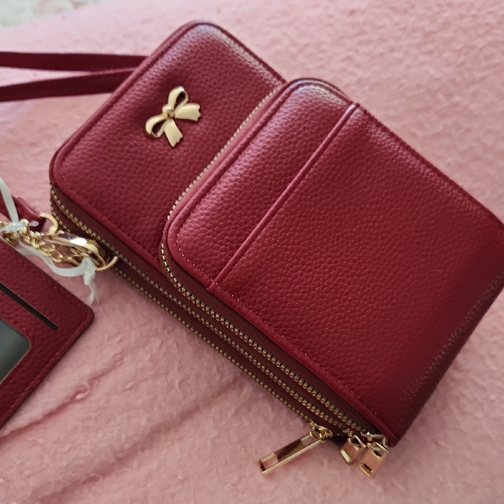 Elegant Red Pleather Women's Bag